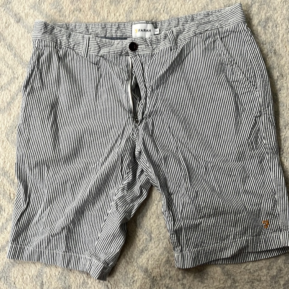 Farah blue pinstripe shorts